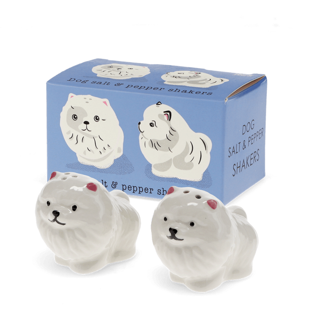 Dogs Ceramic Salt and Pepper Shakers with Box
