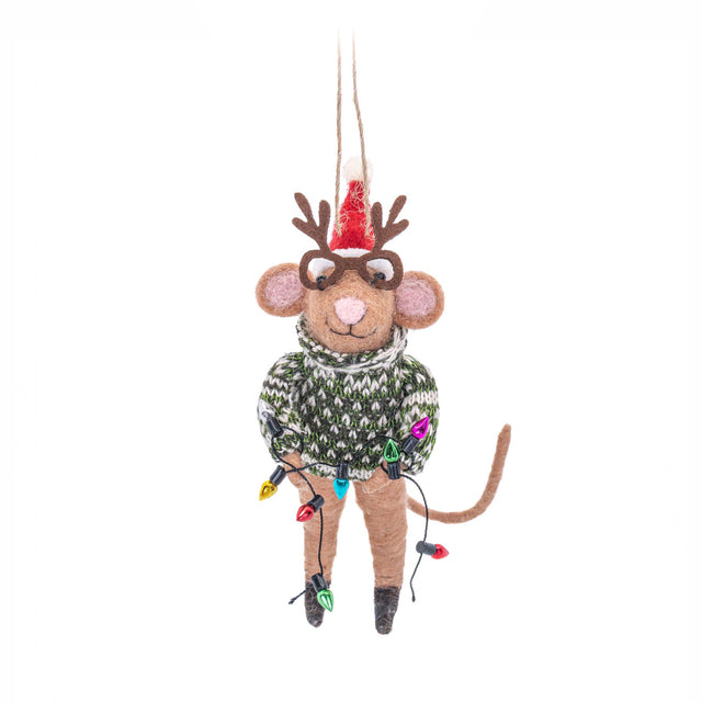 Christmas Party Mouse Felt Hanging Decoration