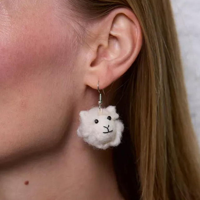Sheep Head Wool Felt Earrings