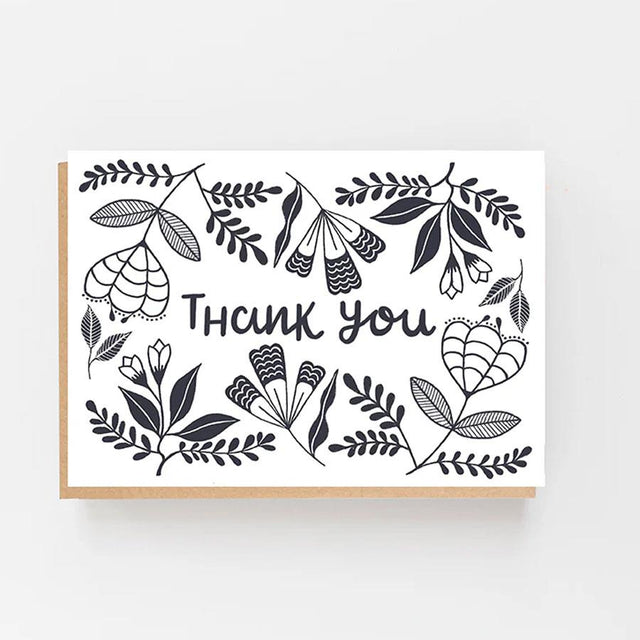 Thank You Blue Folk Card