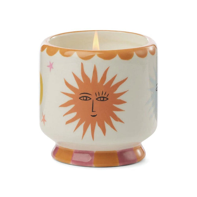 Orange Blossom Sun Ceramic Candle Close Up
