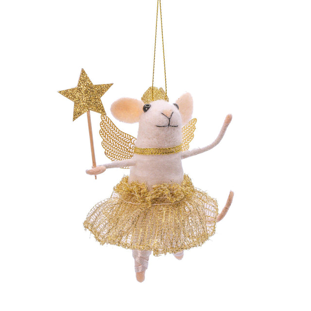 Fairy Mouse with Wand Felt Hanging Decoration