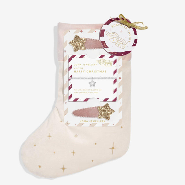 A Little Happy Christmas Children's Bracelet and Hair Clip Stocking Gift Set