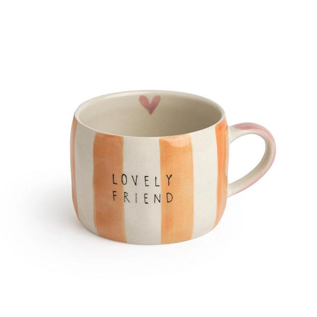 Orange Stripes Lovely Friend Mug