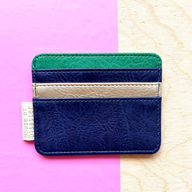 Dot Print Navy Spot Card Holder Reverse