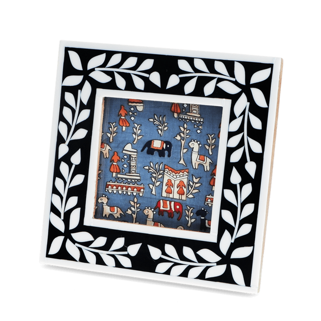 Square Navy Blue Resin Picture Frame Front Facing