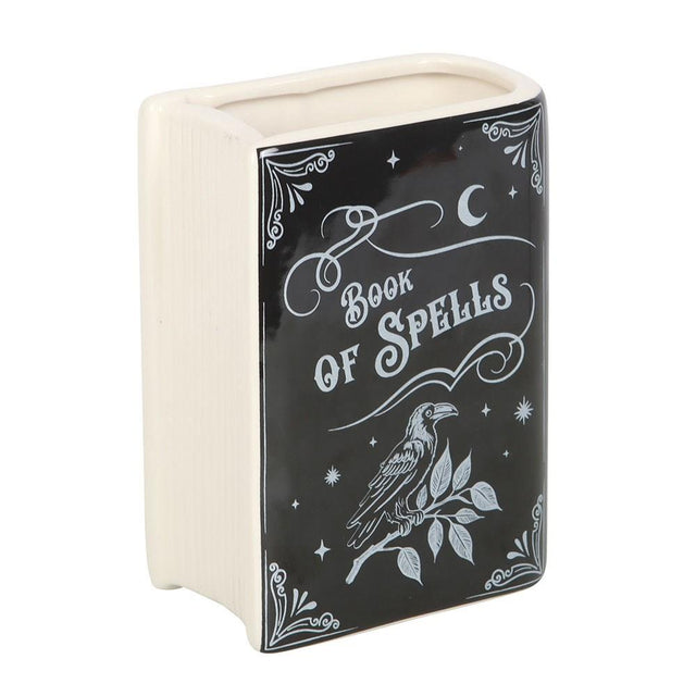 Book of Spells Gothic Book Shaped Vase Side Facing