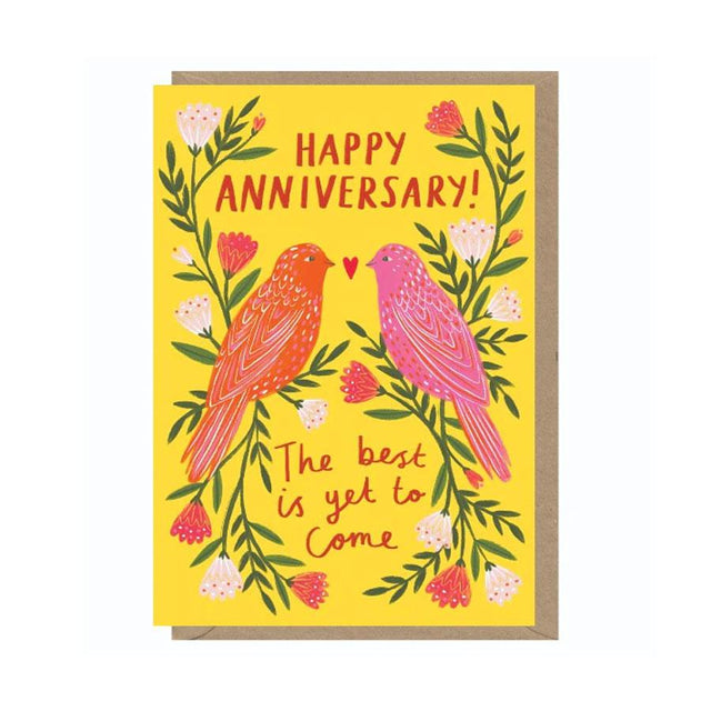 Anniversary Red & Pink Birds Card