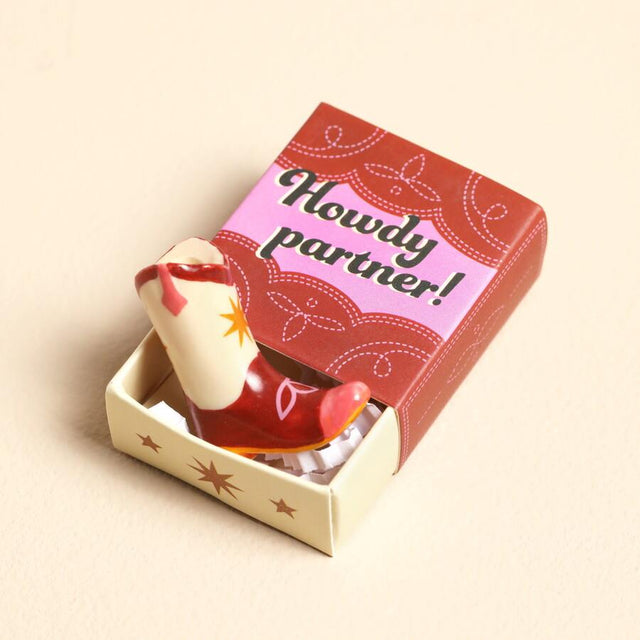Cowboy Boot Matchbox Ceramic Token