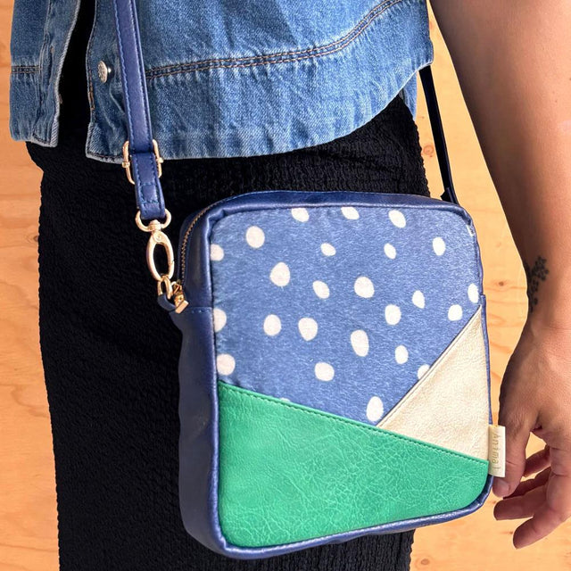Dot Print Navy Spot Mini Shoulder Bag