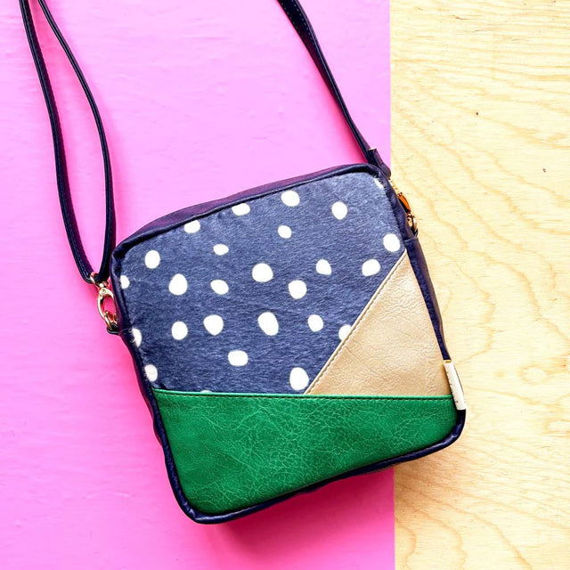 Dot Print Navy Spot Mini Shoulder Bag Front