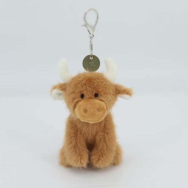 Brown Highland Cow Keyring