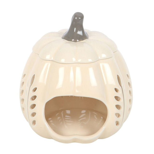 Cream Pumpkin Oil Burner and Wax Warmer reverse side