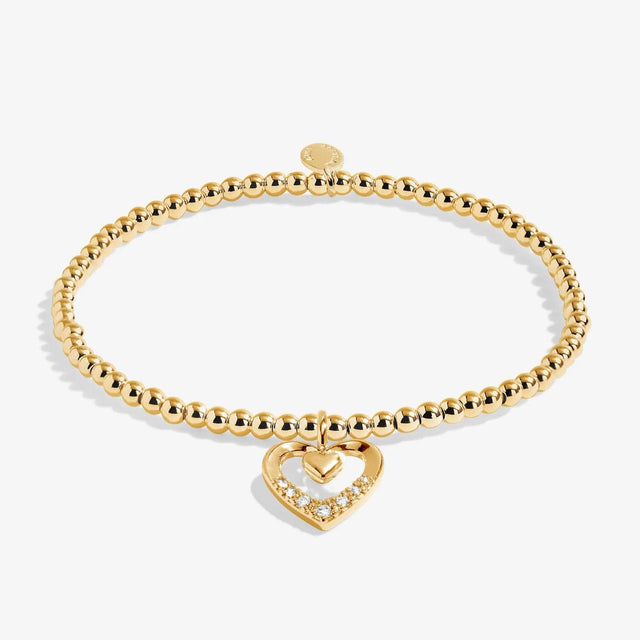 A Little Happy Mother's Day Gold Charm Bracelet Close Up