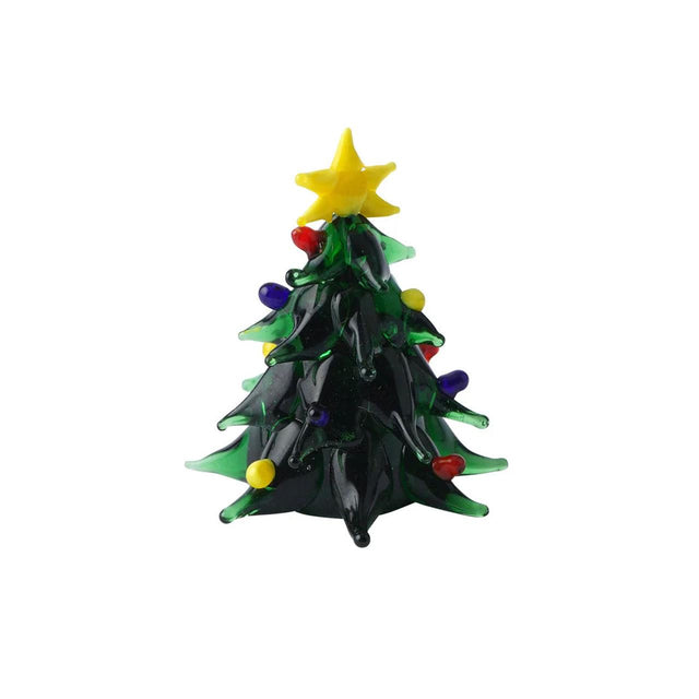 Mini Glass Christmas Tree in Gift Box Close Up