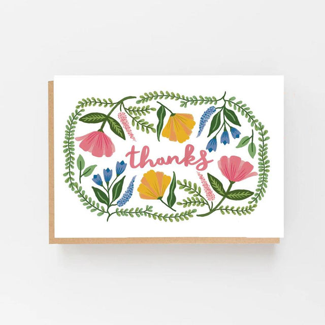 Thank You Colourful Folk Card