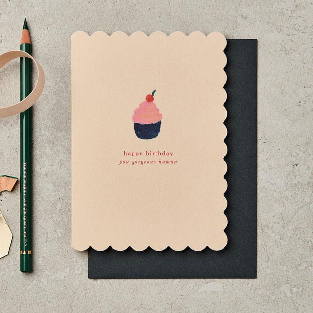 Birthday Cupcake Scallop Card