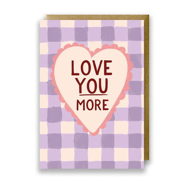 Love You More Lilac Heart Card