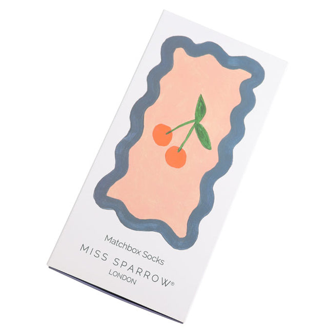 Mini Cherries Women's Socks in Matchbox Closed Box
