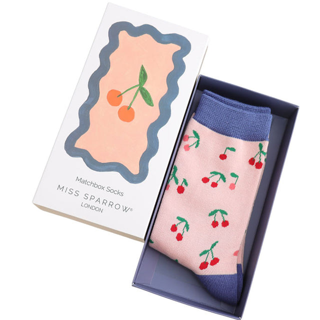 Mini Cherries Women's Socks in Matchbox