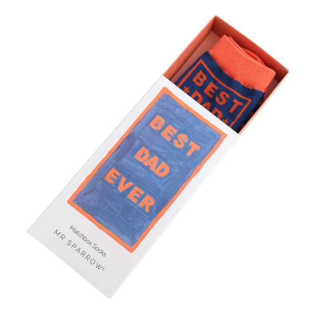 Best Dad Ever Men's Socks in Matchbox Partially Open