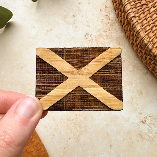 Scotland Flag Wood Magnet