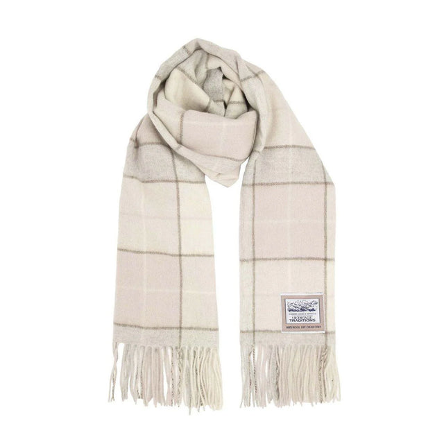 Natural Box Check Tartan Heritage Wool Scarf