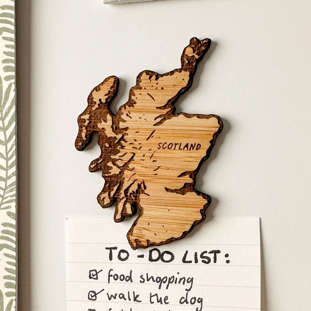 Scotland Map Wood Magnet