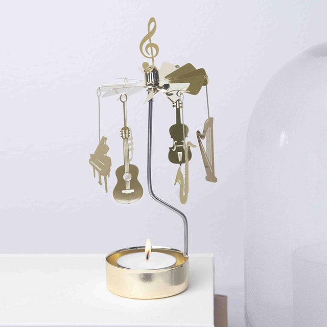 Gold Musical Instrument Tea Light Rotary