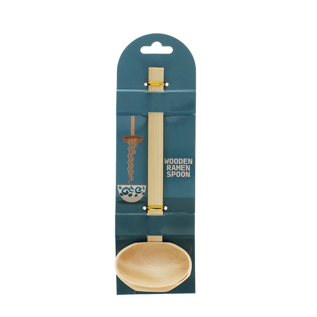 Wooden Ramen Spoon on Backing Card