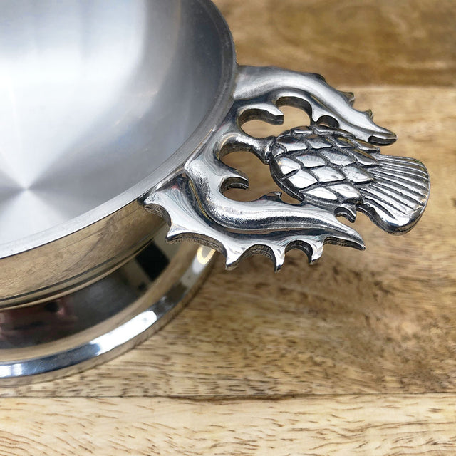 Large Thistle Quaich with Satin Finish Close Up