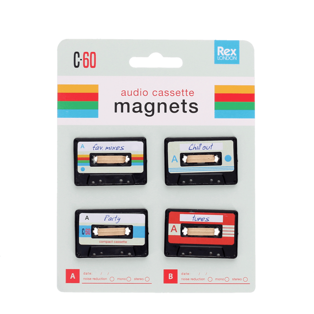 Mini Cassette Music Magnet Set on Backing