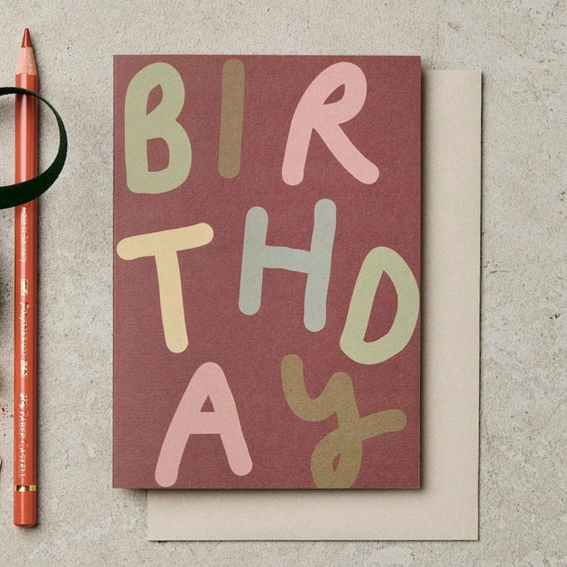 Birthday Bubble Typography Card
