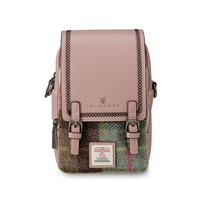 Harris Tweed Pink and Green Tartan Baby Jura Cross Body Bag