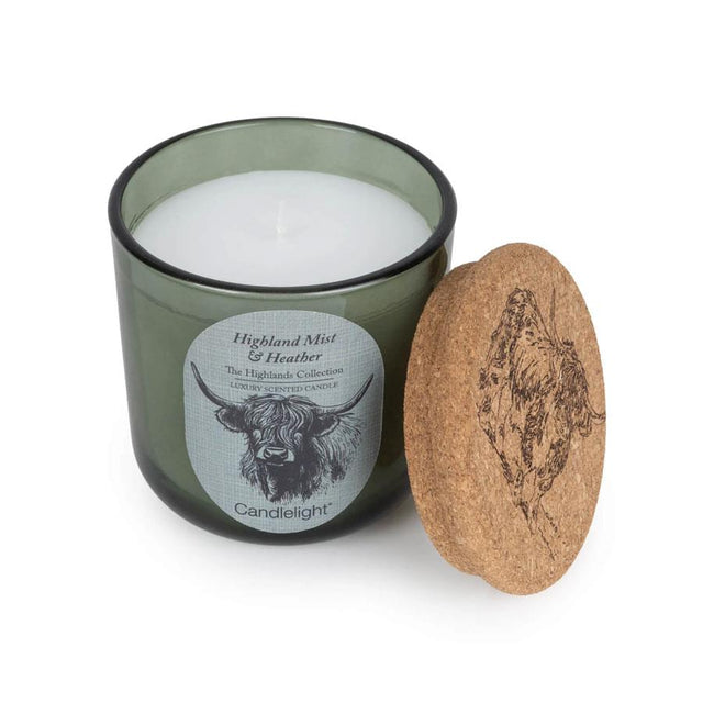 Highland Mist Glass Candle Close Up