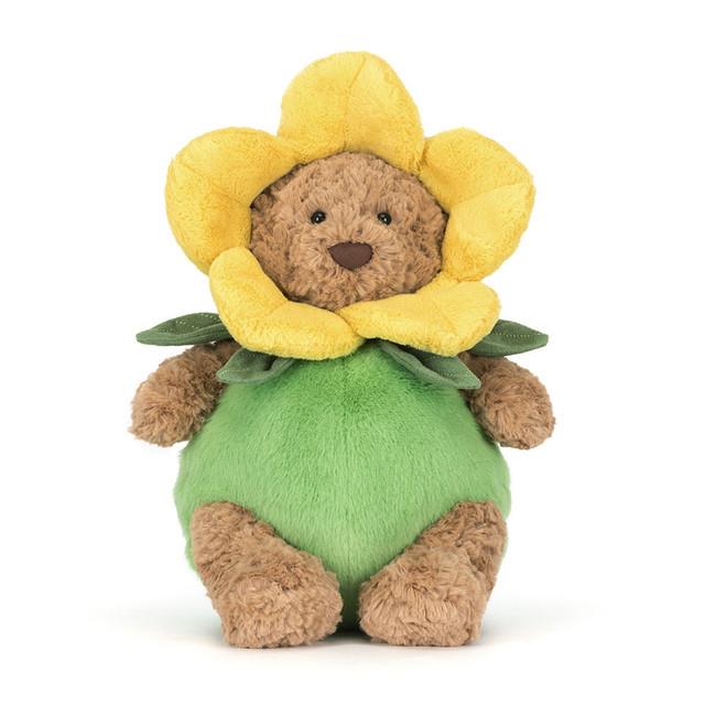 Jellycat Bartholomew Bear Daffodil Outfit Front Facing