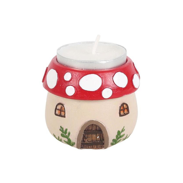 Mushroom House Resin Tea Light Holder Close Up