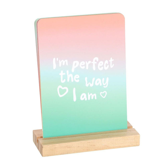 Mindful Moments Affirmation Cards with Wooden Stand Close Up