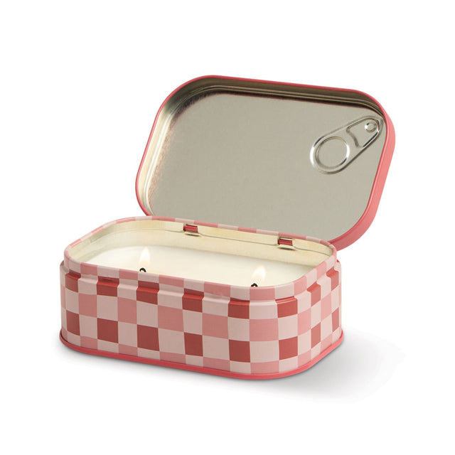 Smoked Cherry Printed Tin Candle Open Lid