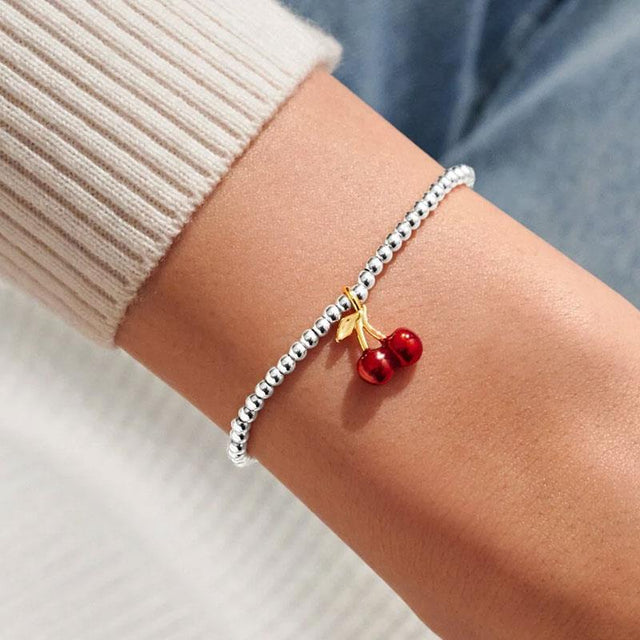 A Little Cherry on Top Charm Bracelet Close Up