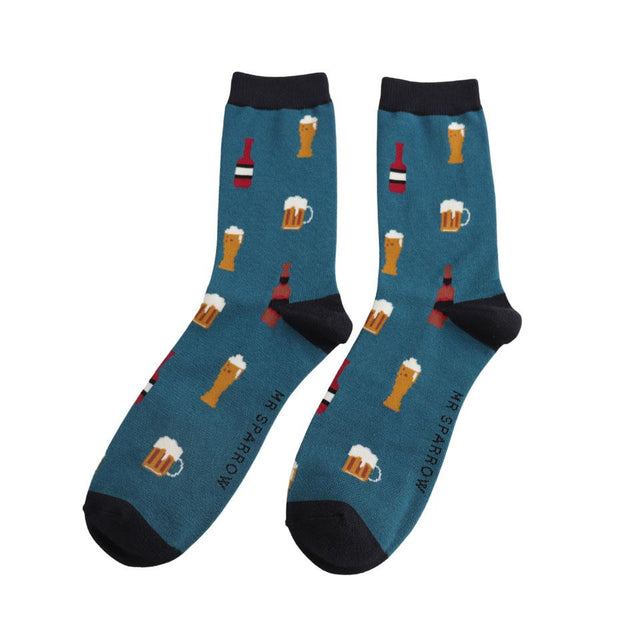 Here's To Beer Men's Socks in Matchbox Close Up