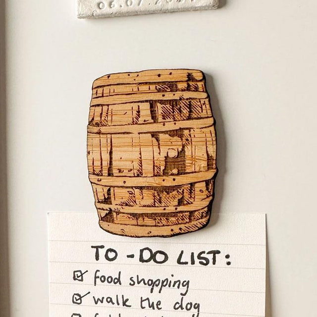 Whiskey Barrel Wood Magnet