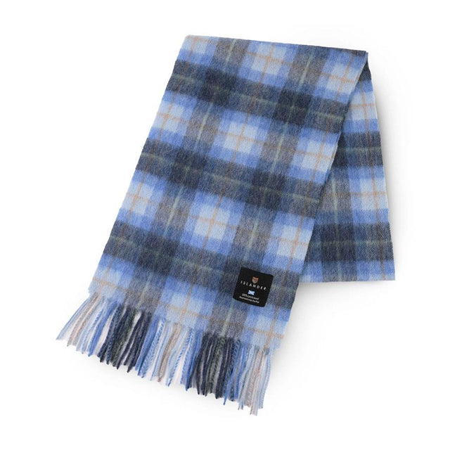Islander Blue Tartan Lambswool Scarf