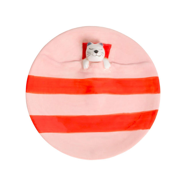 Pink Cat Trinket Dish Full View