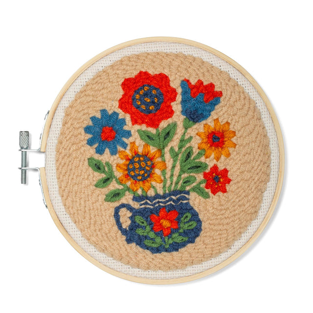 Flower Bouquet Punch Needle Kit Close Up