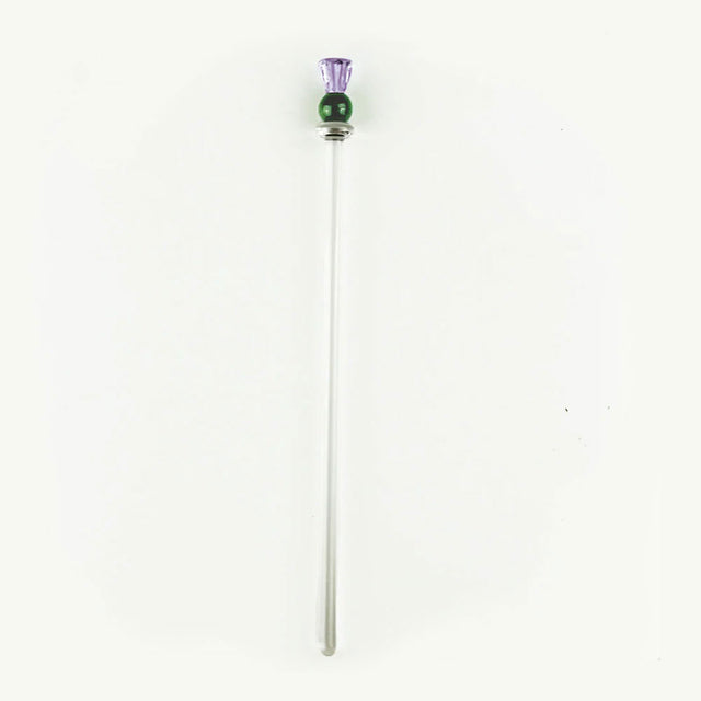 Thistle Glass Drink Stirrer Close Up