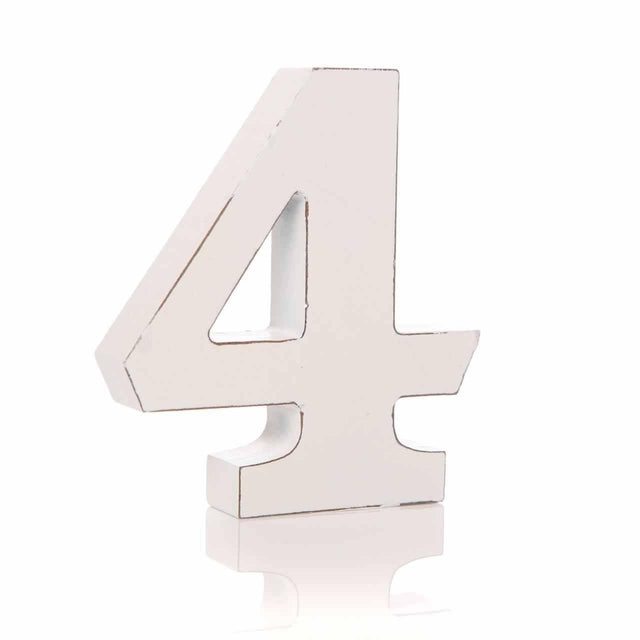 Number 4 White Block