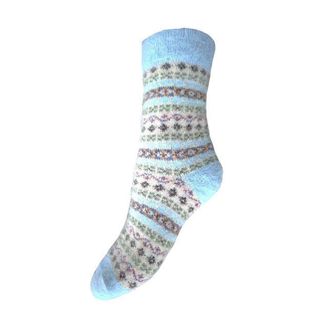 Pastel Light Blue Heel Multi Coloured Women's Socks