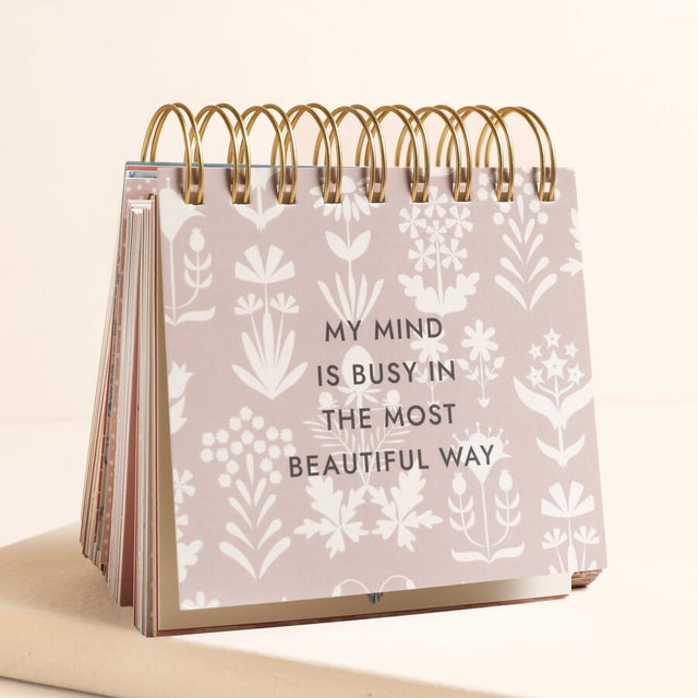 Blue Wildflower Print Affirmations Desktop Flip Chart Quote