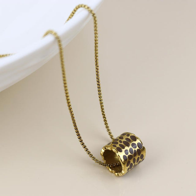 Gold Box Chain Slider Necklace